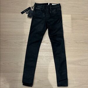 NWT rag & bone Black Skinny Jeans with Subtle Shine